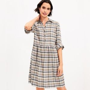 LOFT plaid swing dress